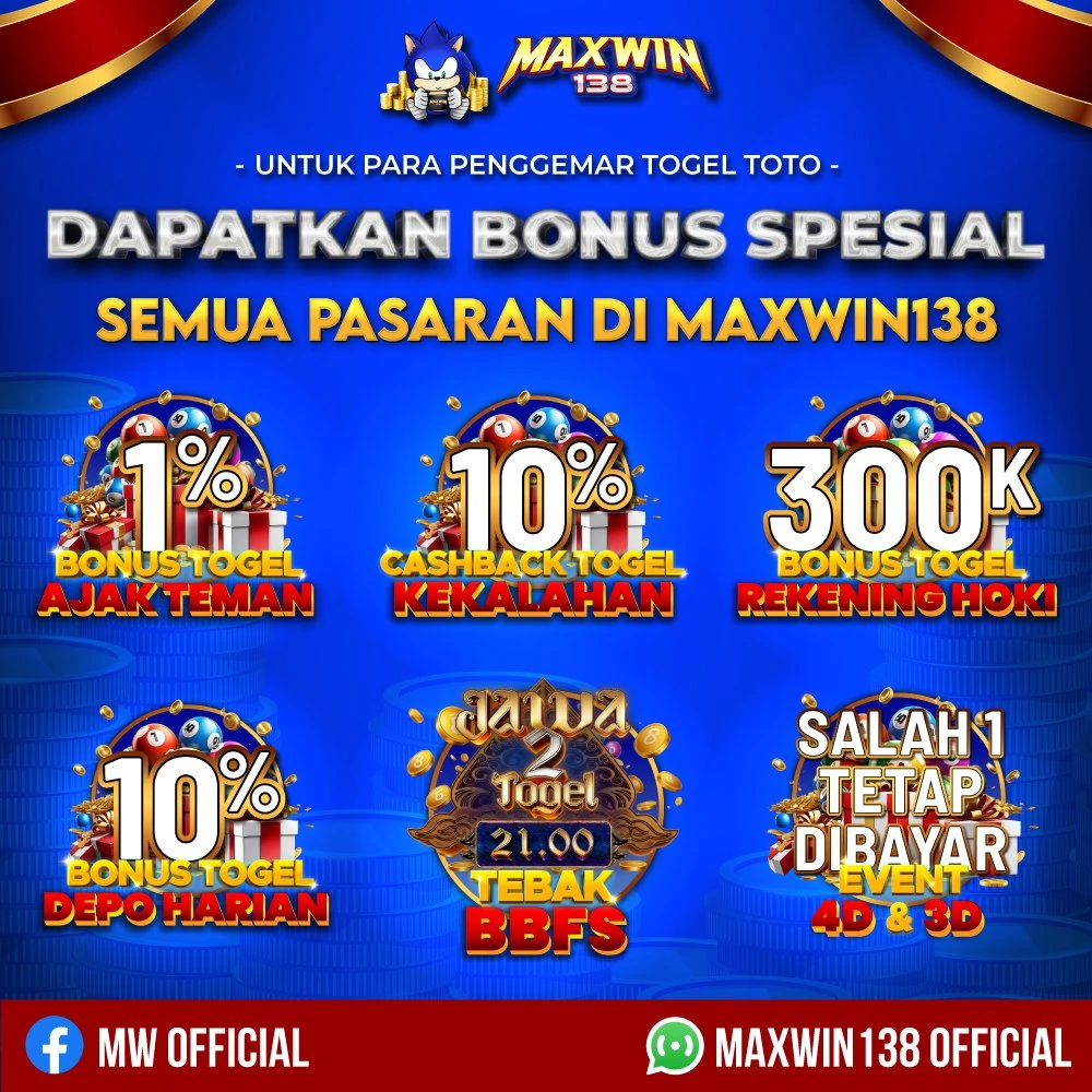 MAXWIN138: Link Situs Toto Slot Gacor & Toto 4d Pasaran Terlengkap